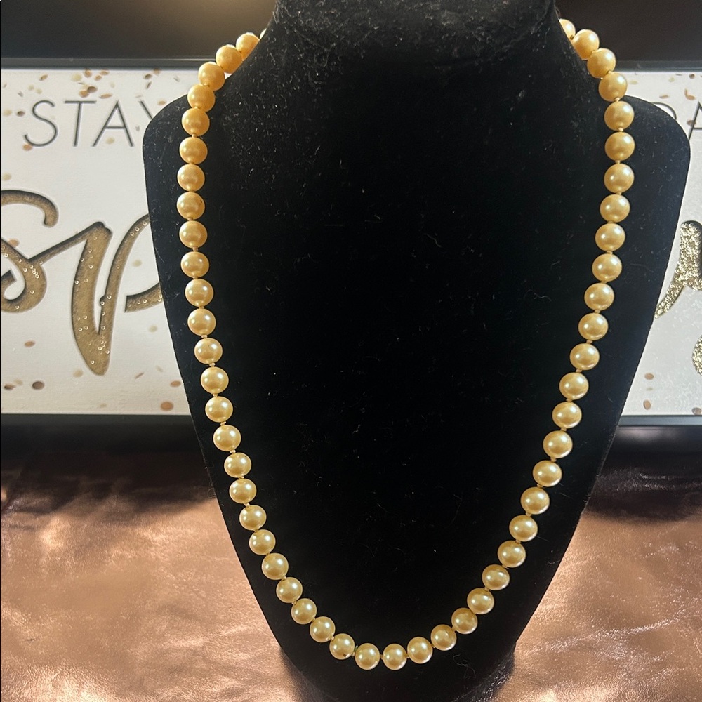 Elegant Gold Pearl Necklace #2530
